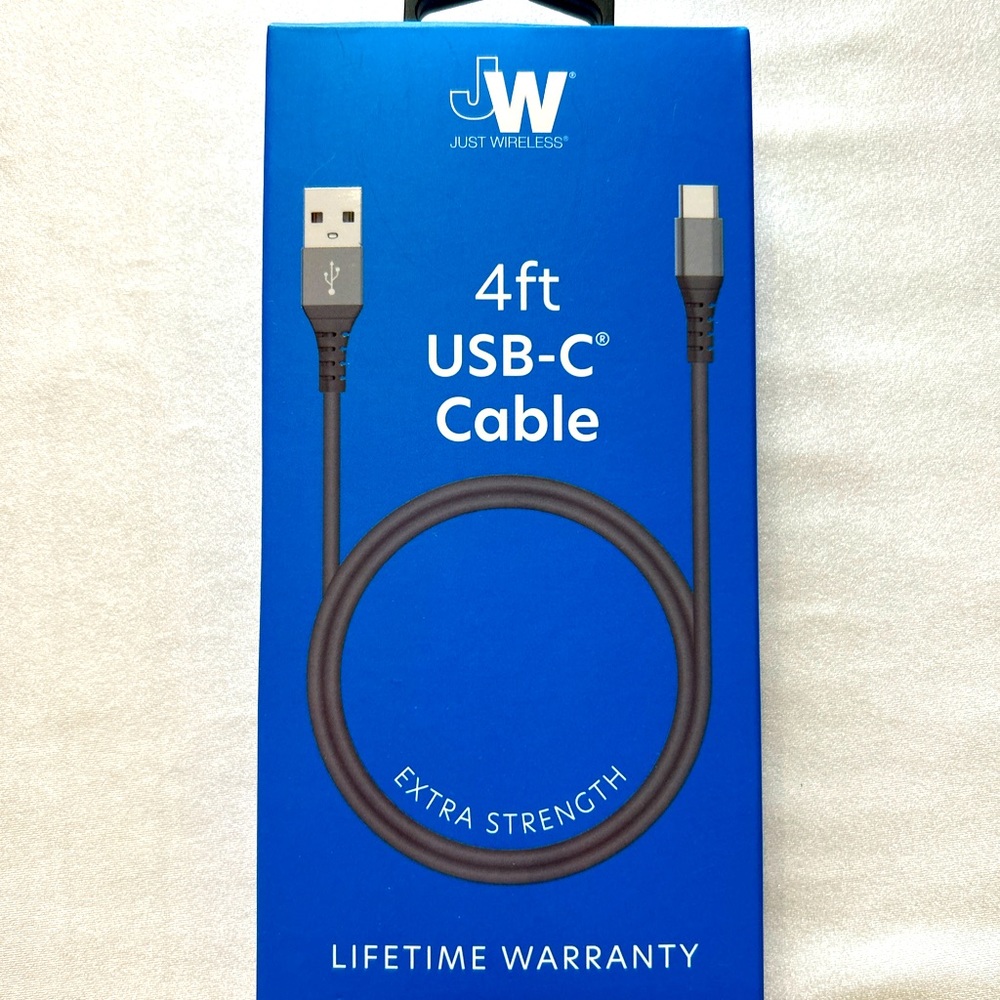 New 4 footISB-C Cable for Androids Just Wireless Lifetime Warranty NIB